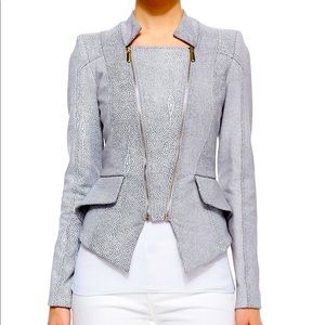 New Valentina Shah Giovanna Stingray Faux Leather Double-Zip Jacket 2